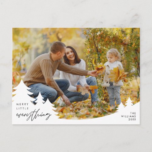 Merry Little Everything Family Photo Modern Postcard