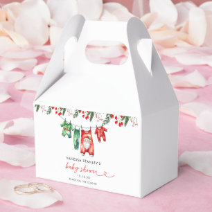 Merry Little Floral Christmas Santa Baby Shower Favor Boxes