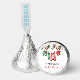 Merry Little Floral Christmas Santa Baby Shower Hershey®'s Kisses®