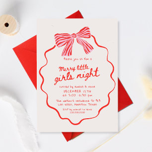 Merry Little Girls Night Christmas Holiday Invitation