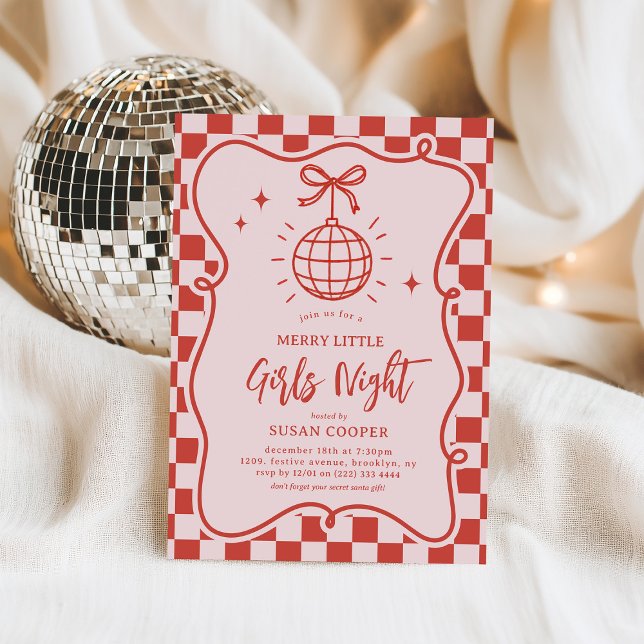 Merry Little Girls Night Christmas Party Invitation (Creator Uploaded)