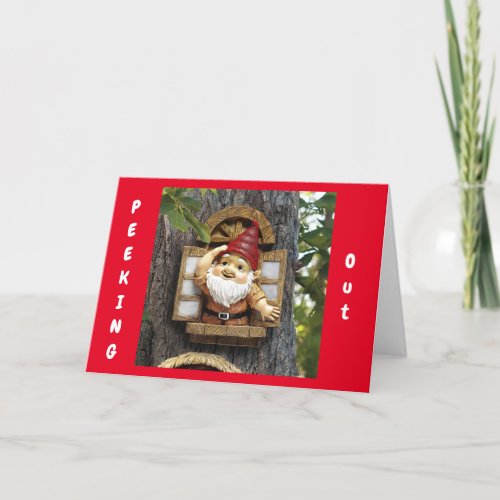 MERRY LITTLE GNOME SAY HAPPY CHRISTMAS CARD