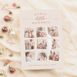 Merry Little Moments 9 Photo Collage Christmas Holiday Card<br><div class="desc">Embrace the essence of togetherness with our "Merry Little Moments" Christmas Holiday Photo Cards. The message is written at the top of the card, with "little" written in elegant script calligraphy, adorned with simple flourishes at either end. Below, nine custom family photos are arranged naturally, as if pegged on a...</div>