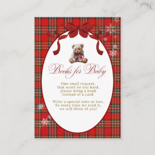 Merry Little Red Bow Christmas Plaid Books Requast Enclosure Card