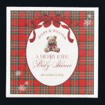 Merry Little Red Bow Christmas Plaid  Paper Dinner Napkins<br><div class="desc">Merry Little Red Bow Christmas Plaid Invitation</div>