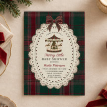 Merry Little Tartan Carousel Christmas Baby Shower