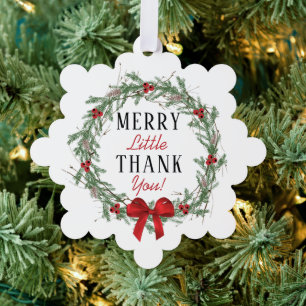 Merry Little Thank You Christmas Bridal Shower Ornament Card