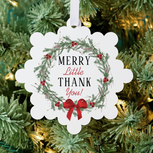 Merry Little Thank You Christmas Bridal Shower Ornament Card (Insitu (Tree))