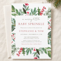 Merry Little Winter Greenery Coed Baby Sprinkle