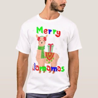 Merry Llamas Christmas T-Shirt