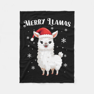 Merry Llamas Funny Christmas Llama Animal Holiday Fleece Blanket
