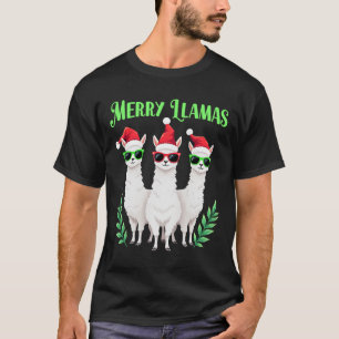 Merry Llamas Funny Christmas Llama Animal Holiday T-Shirt