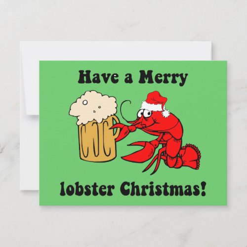 Merry lobster Christmas Holiday Card