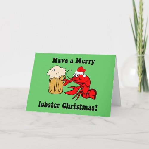 Merry lobster Christmas Holiday Card