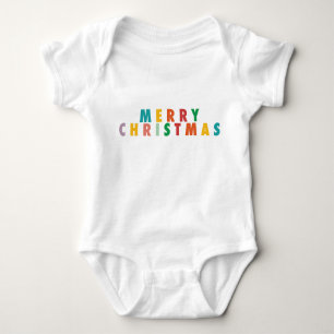 MERRY LOVE JOY COLORFUL CHRISTMAS BABY BODYSUIT