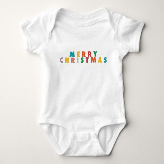 MERRY LOVE JOY | COLORFUL CHRISTMAS BABY BODYSUIT (Front)