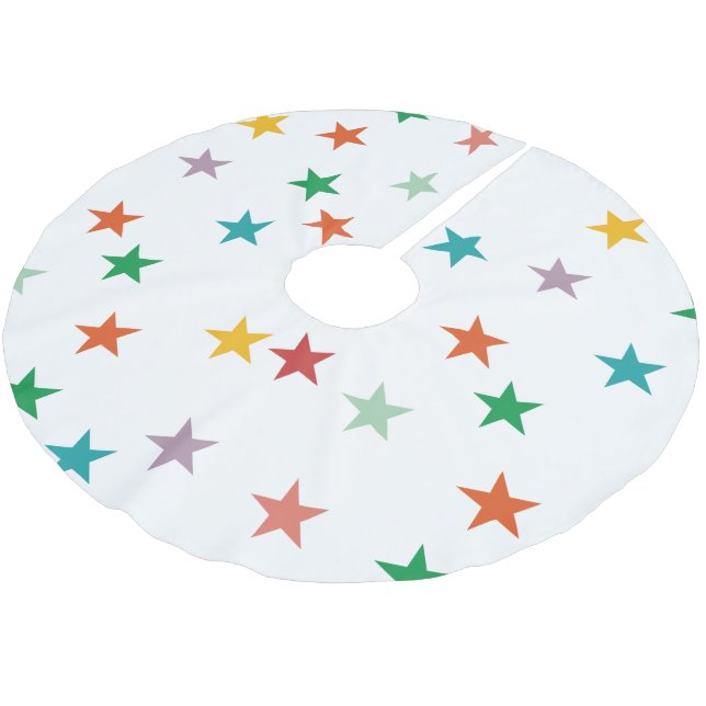 MERRY LOVE JOY | COLORFUL CHRISTMAS BRUSHED POLYESTER TREE SKIRT (Angled)