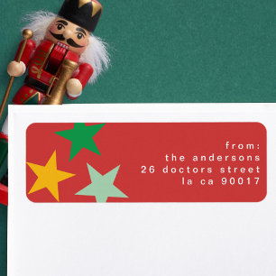 MERRY LOVE JOY COLORFUL CHRISTMAS LABEL