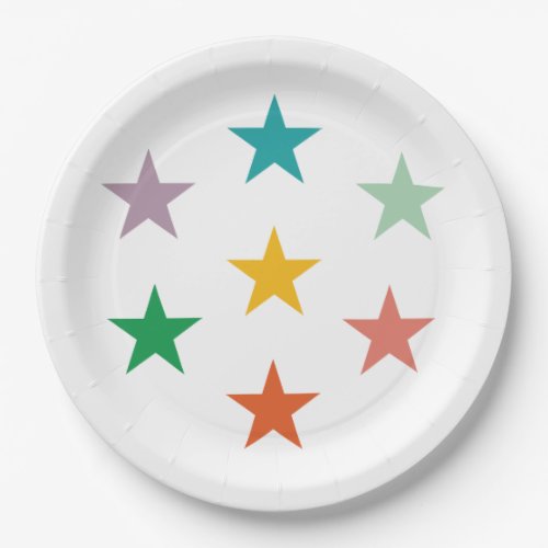 MERRY LOVE JOY  COLORFUL CHRISTMAS PAPER PLATES