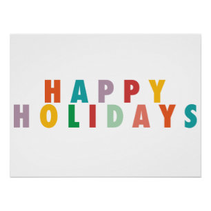 MERRY LOVE JOY COLORFUL CHRISTMAS POSTER