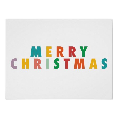 MERRY LOVE JOY  COLORFUL CHRISTMAS POSTER