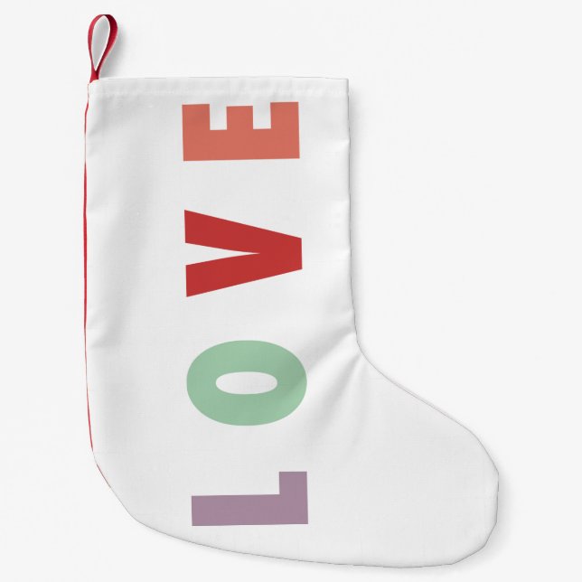 MERRY LOVE JOY | COLORFUL CHRISTMAS SMALL CHRISTMAS STOCKING (Front)