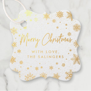 Merry Magic Christmas Snowflake Gift Tags