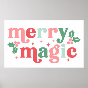 Merry Magic - Colorful Holiday Typography Poster