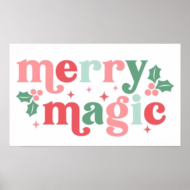 Merry Magic - Colorful Holiday Typography Poster (Front)