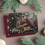 Merry Magic | Snowflake Overlay Photo Christmas Foil Holiday Card