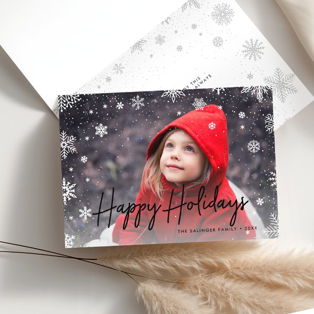 Merry Magic | Snowflake Overlay Photo Holiday Card (Creator Uploaded)