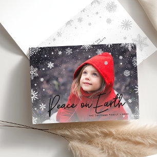 Merry Magic   Snowflake Overlay Photo Holiday Card