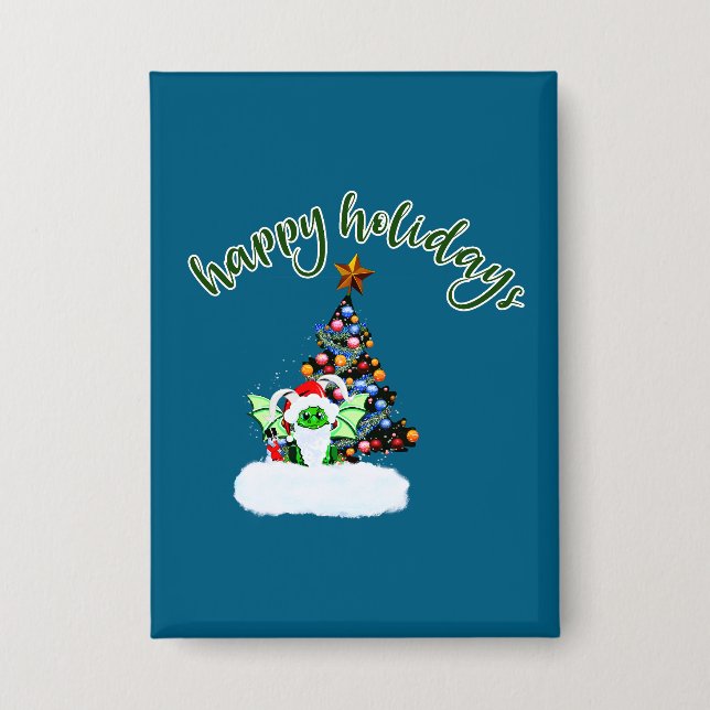 Merry & Magical Christmas with a Dragon Twist Button (Front)