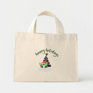 Merry & Magical Christmas with a Dragon Twist Mini Tote Bag