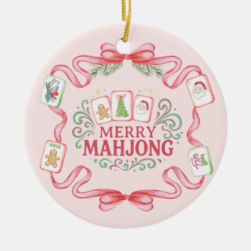 Merry Mahjong | Christmas Ceramic Ornament