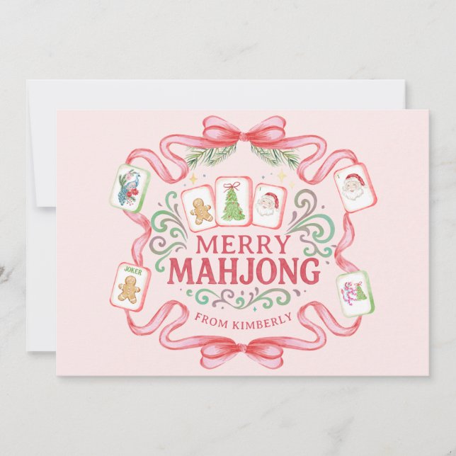 Merry Mahjong | Christmas Holiday Card (Front)