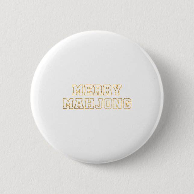 Merry Mahjong Christmas Mahj Holiday Party Women M Button (Front)