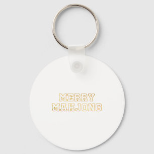 Merry Mahjong Christmas Mahj Holiday Party Women M Keychain