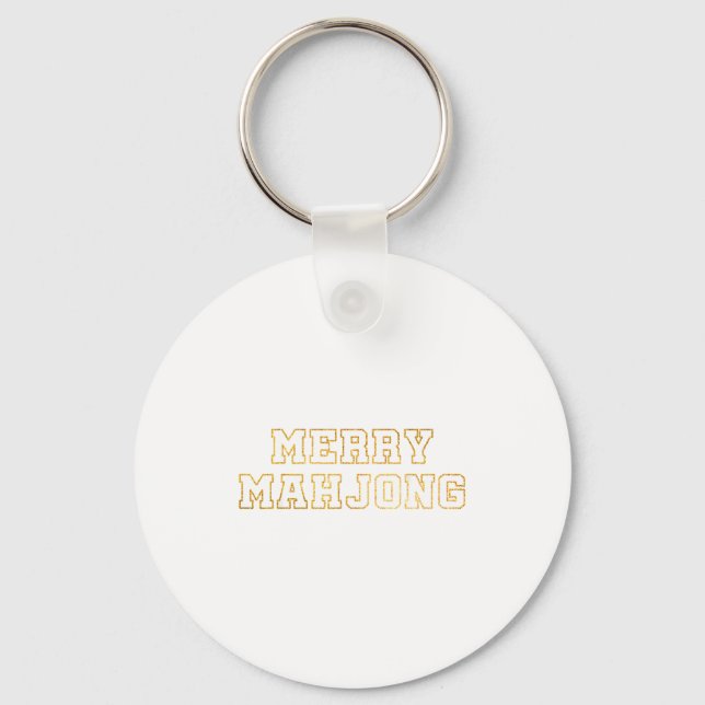 Merry Mahjong Christmas Mahj Holiday Party Women M Keychain (Front)