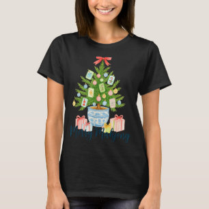 Merry Mahjong Christmas Tree Chinoiserie Holiday  T-Shirt
