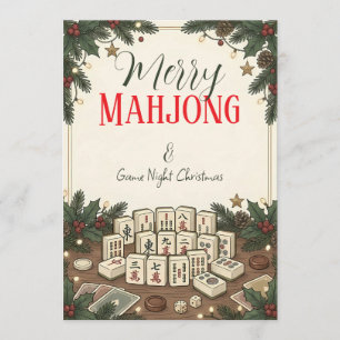 Merry Mahjong & Game Night Christmas Greeting Card