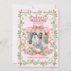 Merry Mahjong Photo Holiday Card