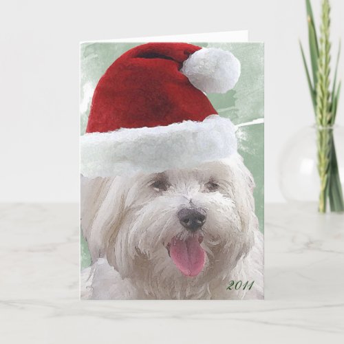 Merry Maltese Christmas Greeting Card