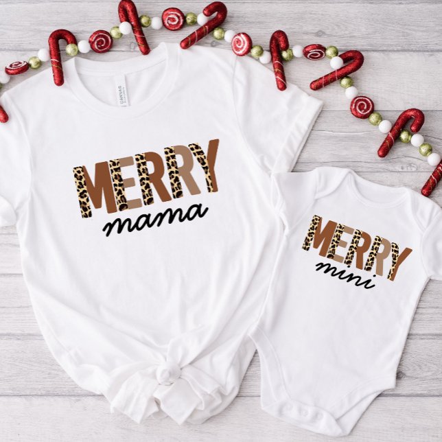 "Merry Mama" Modern Boho Mommy and Me T-Shirt (Creator Uploaded)