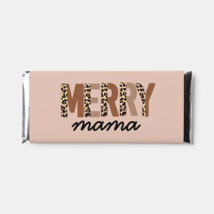 "Merry Mama" Modern Color Block Leopard Boho Hershey Bar Favors