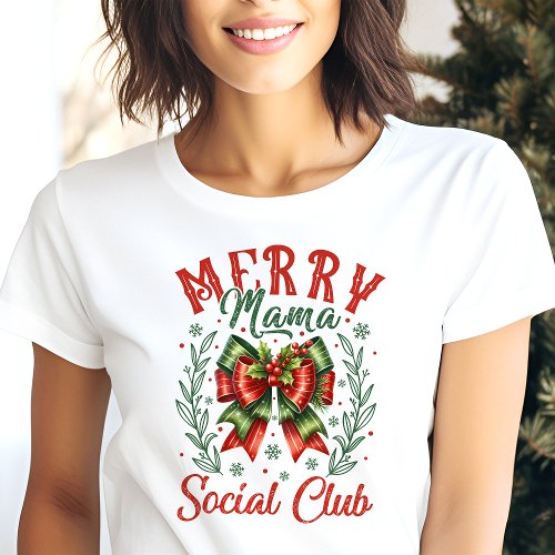 Merry Mama Social Club Coquette Christmas Tri-Blend Shirt