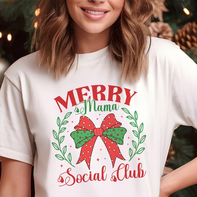 Merry Mama Social Club Coquette Christmas Tri-Blend Shirt (Creator Uploaded)