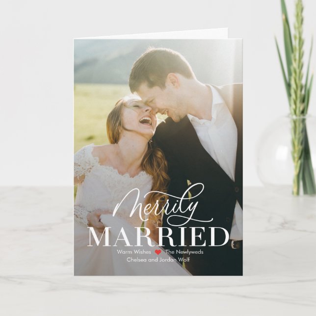 Merry Marriage Newlywed First Christmas Card (Front)