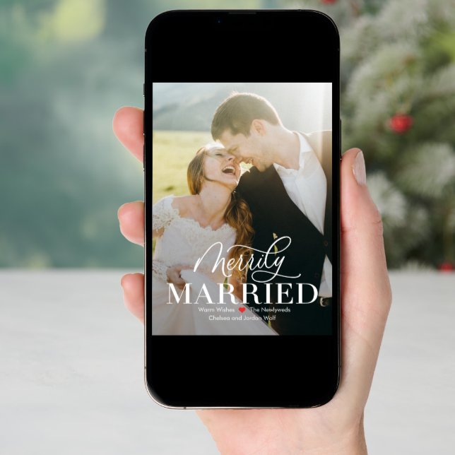 Merry Marriage Newlywed First Christmas Card (Front Digital)