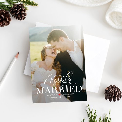 Merry Marriage Newlywed First Christmas Card